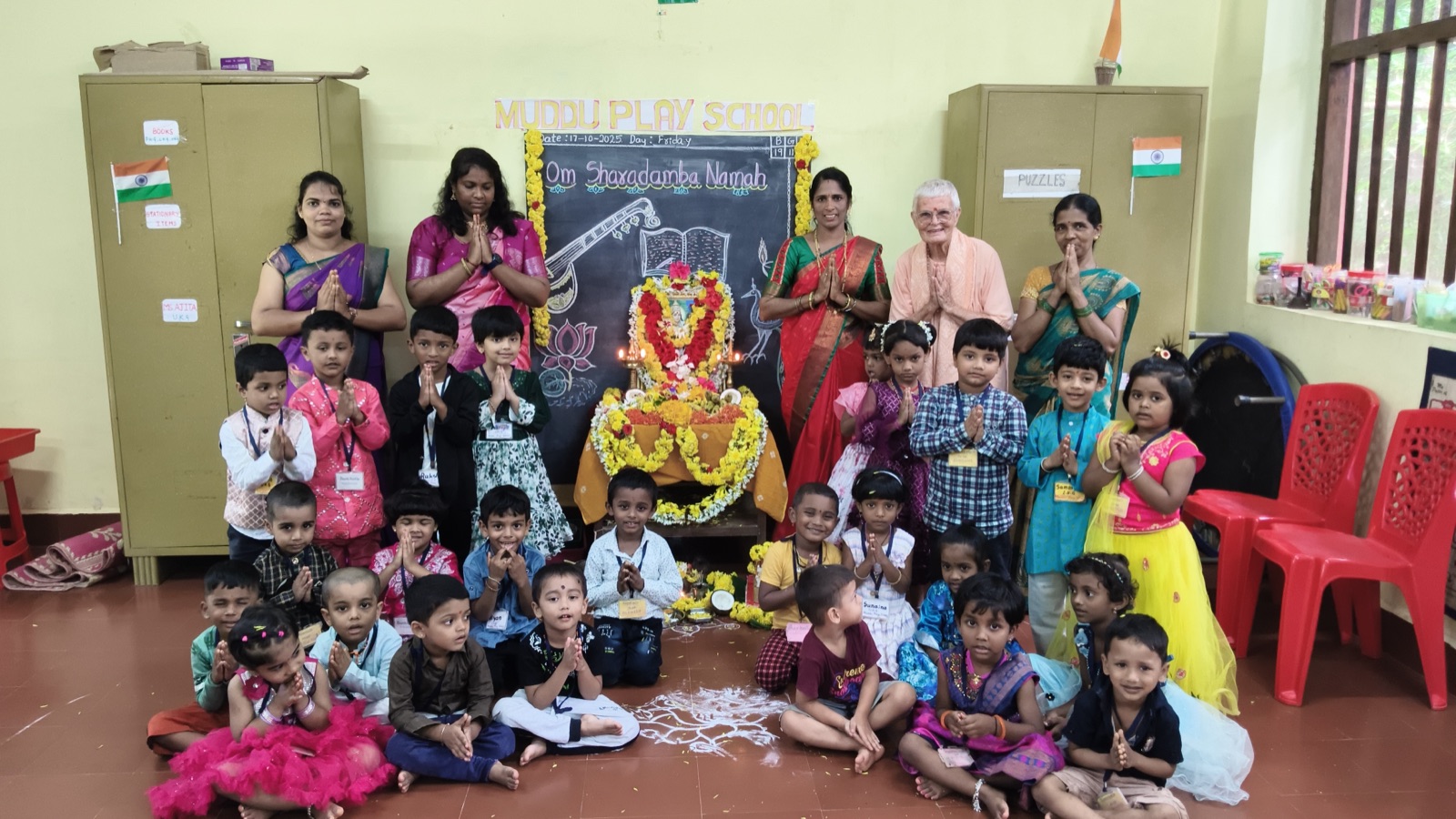 A festival day in class at Muddu Play School