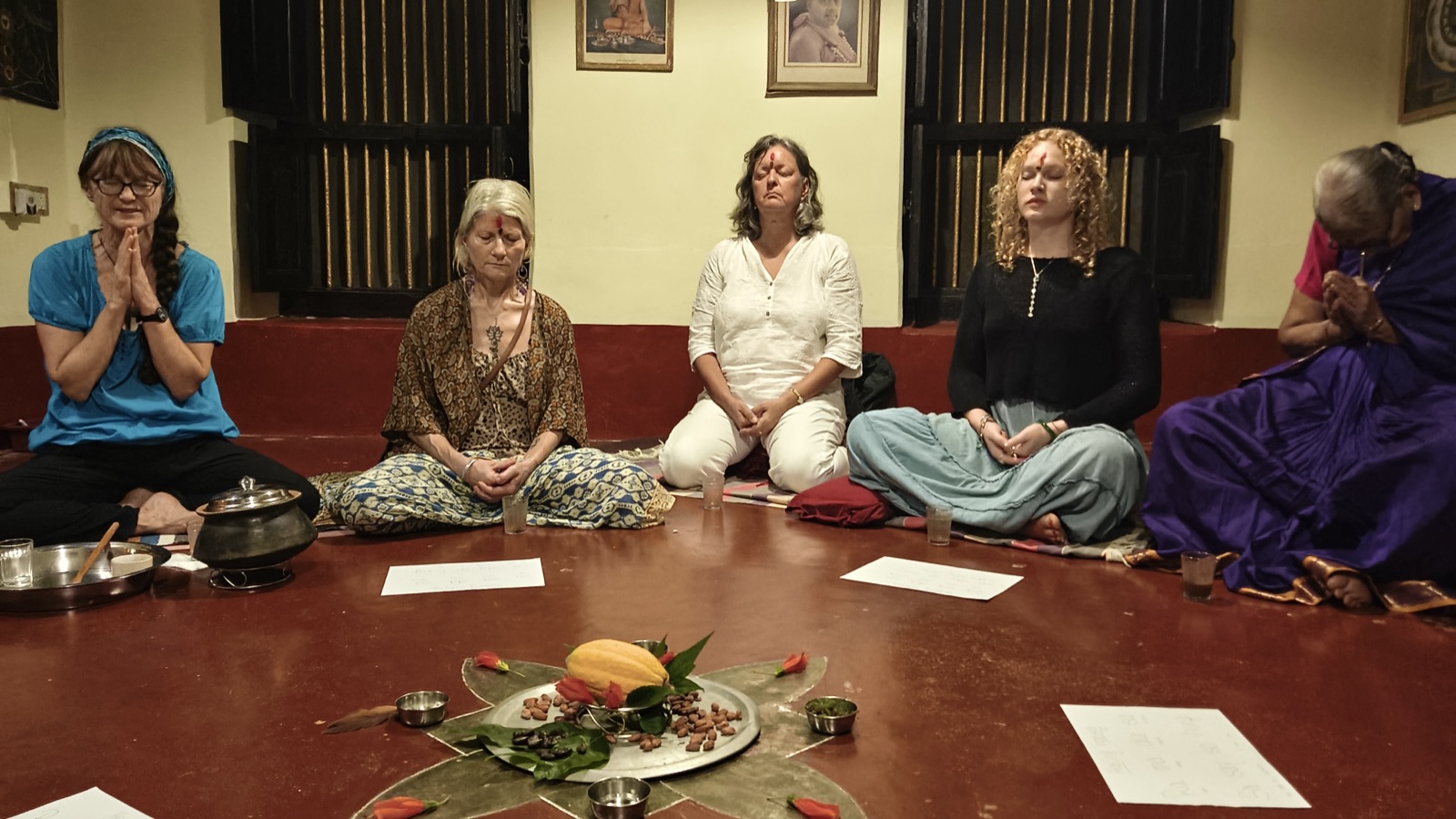 An evening meditation circle