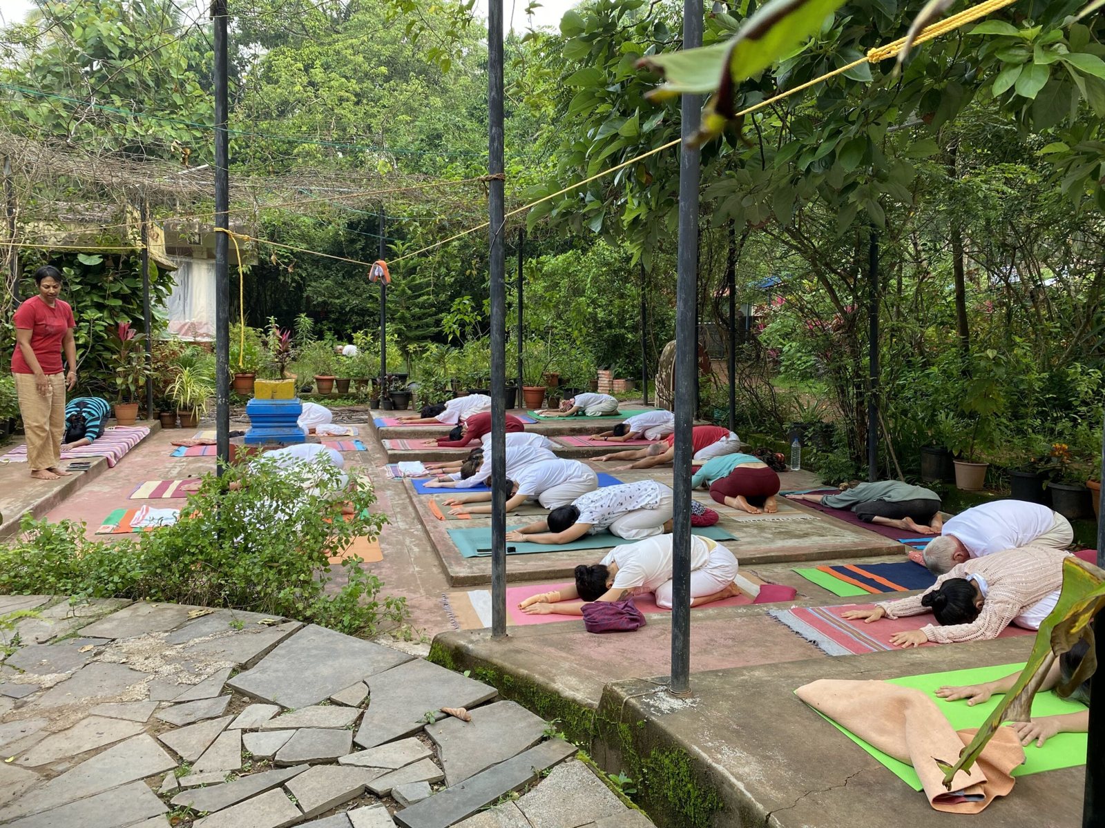 Satyananda Yoga practice at the ashram
