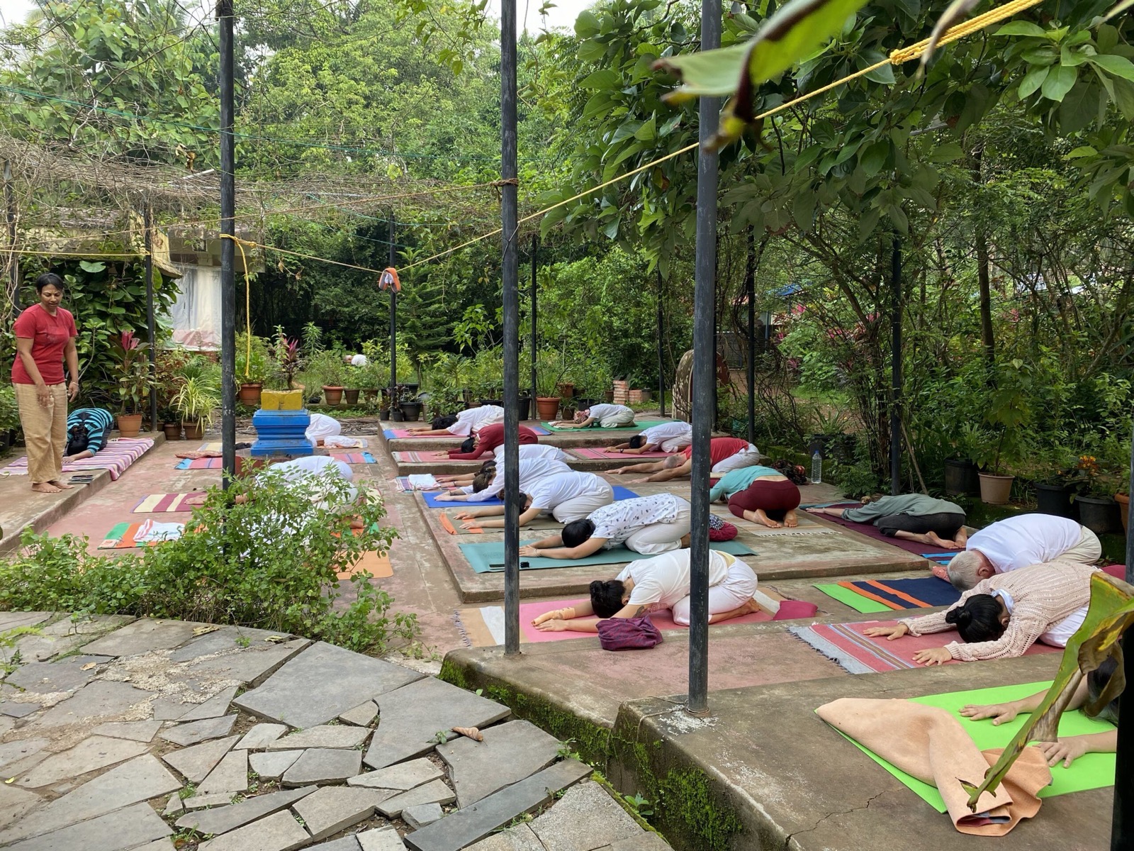 Satyananda Yoga practice at the ashram