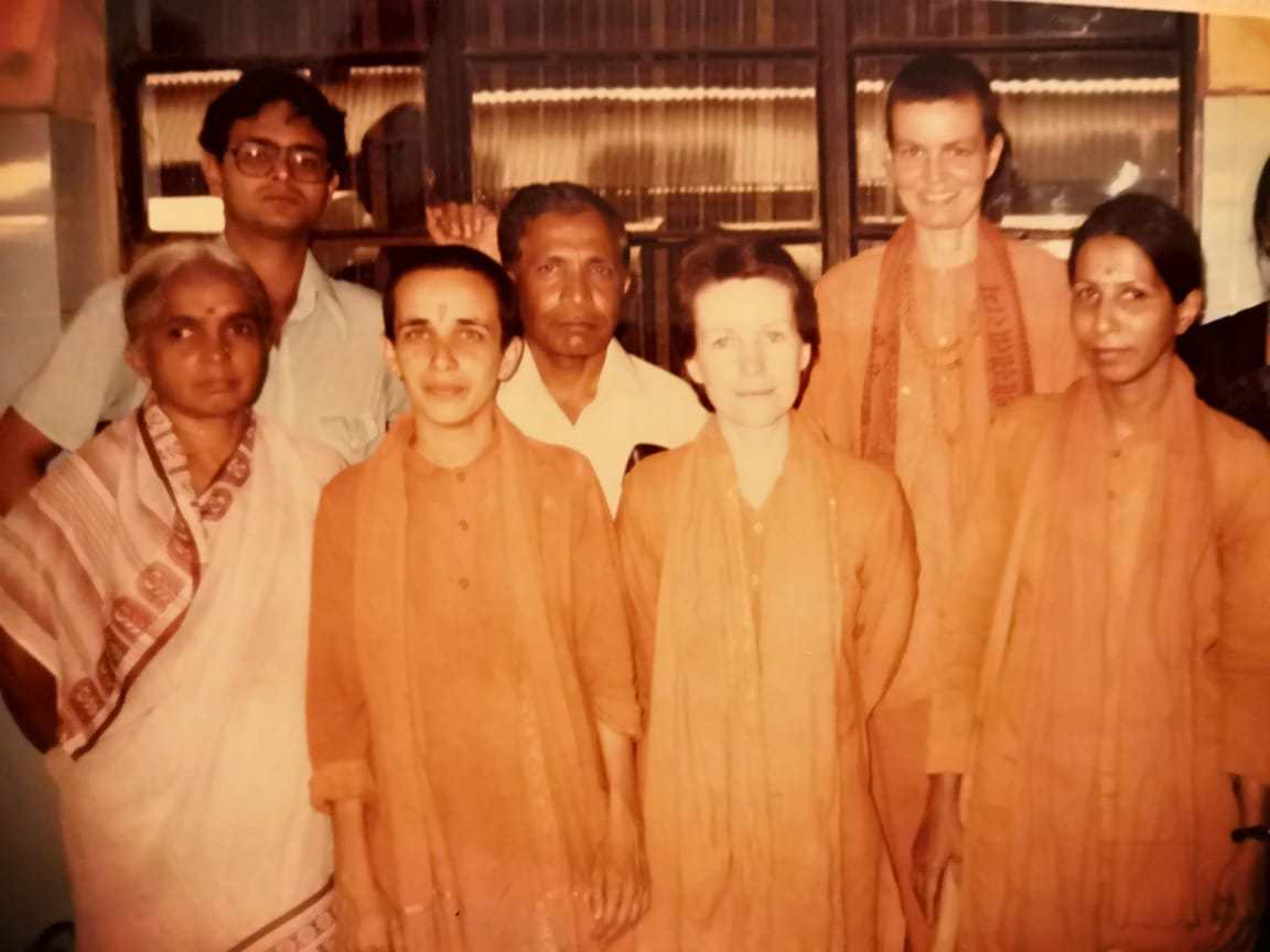 Swamiji & the ashram pups